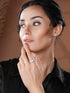 Silver Plated Cubic Zircon Studded Adjustable Bridal Engagement Wedding Band Finger Ring