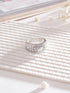 Silver Plated Cubic Zircon Studded Adjustable Bridal Engagement Wedding Band Finger Ring