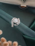 White Rhodium Cubic Zircon Studded Marriage Propose Adjustable Cocktail Finger Ring