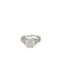 Silver Toned Cubic Zircon Studded Engagement Cocktail Adjustable Finger Ring