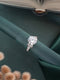 Silver Toned Cubic Zircon Studded Engagement Cocktail Adjustable Finger Ring