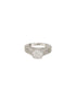 Silver Rhodium Plated White Zircon Studded Adjustable Solitaire Engagement Propose Wedding Finger Ring