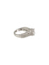 Silver Rhodium Plated White Zircon Studded Adjustable Solitaire Engagement Propose Wedding Finger Ring