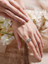 Silver Rhodium Plated White Zircon Studded Adjustable Solitaire Engagement Propose Wedding Finger Ring