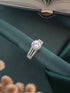 Silver Rhodium Plated White Zircon Studded Adjustable Solitaire Engagement Propose Wedding Finger Ring