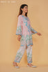 Printkari Poly Muslin Co-ord set in Pink & Sky Blue