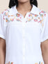 Hand embroidery Chikankari tunic-White With Multi