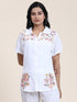 Hand embroidery Chikankari tunic-White With Multi