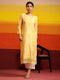 Fizaa Chikankari Long Kurta in Chanderi Silk for Women - Yellow