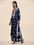 Fizaa Chikankari CO-ORD Set In Modal Cotton for Women In Blue