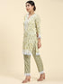 Samma Chikankari Co-ord set in Cotton for Women- Cream
