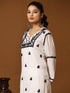 Nishtha in Noor HOK Muslin Chikankari kurti for Women- White With Black