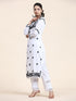 Nishtha in Noor HOK Muslin Chikankari kurti for Women- White With Black