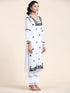 Nishtha in Noor HOK Muslin Chikankari kurti for Women- White With Black