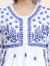 NOOR Chikankari Kurta With Pocket - White With Blue