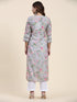 Urmi in Fizaa Chikankari Long Kurta in Muslin Cotton for Women- Grey Print