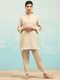 Samma Chikankari CO-ORD Set In for Women In Beige