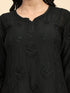 Saba Chikankari Chanderi Silk Kurta Set for Women - Black