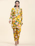 Farheen in Samma Chikankari Co-ord set in Printed Rayon Cotton for Women- Yellow