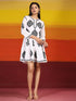Samma Chikankari Dress In Cotton for Women- White With Black