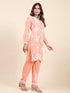 Fizaa Chikankari Short Modal Kurta Set - Peach
