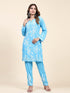 Fizaa Chikankari Short Modal Kurta Set - Blue