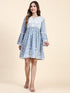 Amita in Saba Chikankari Dress in Mul cotton - Blue