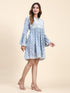 Amita in Saba Chikankari Dress in Mul cotton - Blue