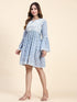 Amita in Saba Chikankari Dress in Mul cotton - Blue