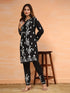 Fizaa Chikankari Short Modal Kurta Set - Black