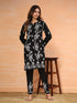 Fizaa Chikankari Short Modal Kurta Set - Black