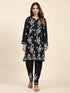 Fizaa Chikankari Short Modal Kurta Set - Black