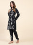 Fizaa Chikankari Short Modal Kurta Set - Black
