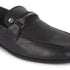 Men's Slip-Ons Textured Leather Loafers with Webbed Strap