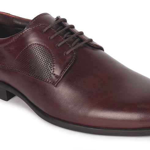 Men's Polished Cognac Leather Derby Dress Shoes