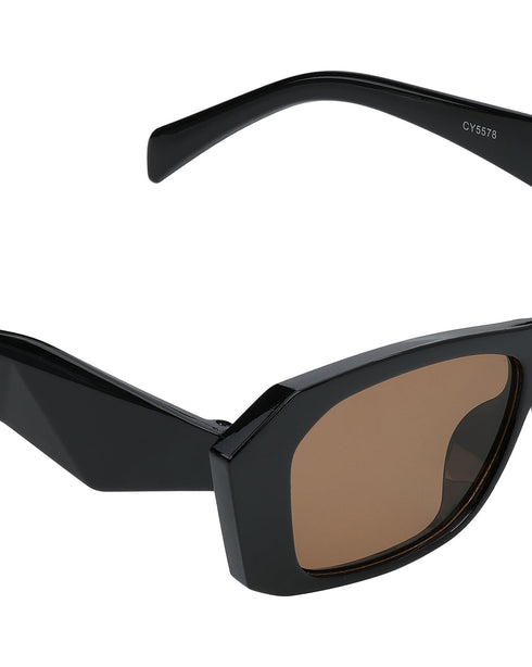 Women Black Toned UV Protected Brown Lens Wayfarer Sunglasses