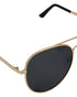 Women Gold and Black Toned Black Polarised Lens Aviator Sunglasses