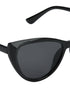 Women Black Toned UV Protected Black Lens Cateye Sunglasses