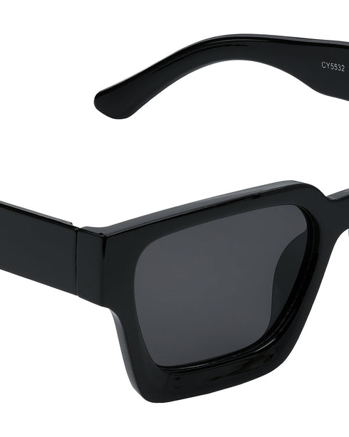 Women Black Toned UV Protected Black Lens Wayfarer Sunglasses