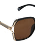 Black & Gold Toned UV Protected Brown Lens Oversized Sunglasses for women CLSW612