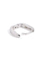 Rhodium Plated Contemporary Half Hoop Earring