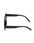 Unisex Black Toned UV Protected Blue Lens Hexagonal Sunglasses