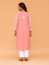Saba Chikankari Long Kurta in Rayon cotton - Pink