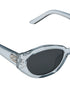 Women Grey Toned UV Protected Black Lens Oval Sunglasses
