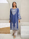 Saba Chikankari Long Kurti in Cambric Cotton - Blue
