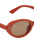Women Orange Toned UV Protected Brown Lens Oval Sunglasses