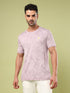Men Jacquard Slim Fit Crew Neck T-shirt with DOUBLE COOL