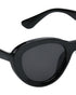 Women Black Toned UV Protected Black Lens Cateye Sunglasses