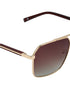 Premium Gold & Brown Toned Polarised Gradient Lens Rectangle Sunglasses for women CLSW611