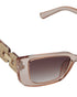 Woman Peach & Gold Toned UV Protected Brown Lens Cateye Sunglasses